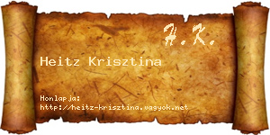 Heitz Krisztina névjegykártya